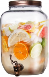 Stekleni dozirnik pijač s pipico 8,8 l