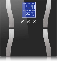 Analitična osebna tehtnica z LCD, steklena, do 180 kg – črna