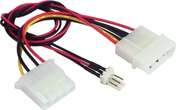 Napajalni razdelilni kabel 2× Molex na 1× 3‑pin za ventilator
