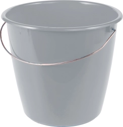 5 L bucket with metal handle, grey