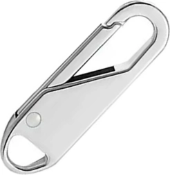 Srebrn kovinski nosilec za drsnik zadrge