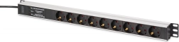 Rack-mounted power strip DIGITUS PDU 9× Schuko with surge protection and EMI/RFI filter, 620 mm