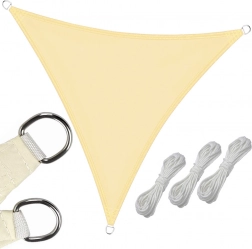 Vodoodporna vrtna senčilna jadrovina trikotnik 3 x 3 x 3 m – krem