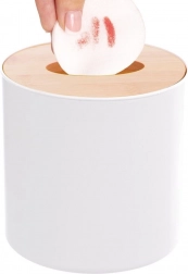 Kopalniški koš Whitney 1,5 l – bel, bambusov pokrov