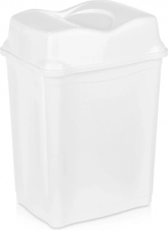 Plastični koš za odpadke z nihajnim pokrovom 28 l bel