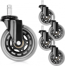 Gumirana kolesca za pisarniški stol 75 mm, zatič 11 mm, 5 kosov