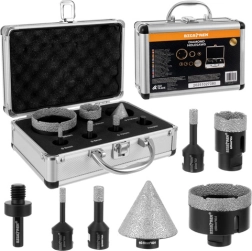 Set diamantnih izrezovalnikov BIGSTREN 7 kosov, M14 (6–68 mm) s stožčastim rezkarjem