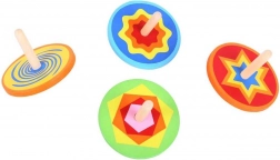Barvita lesena vrtavka Bigjigs Toys