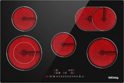Črna električna kuhalna plošča IsEasy s petimi conami