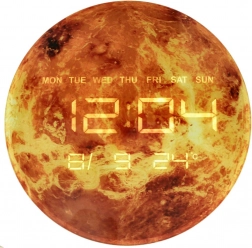 Stenska ura planeta Mars z LED zaslonom 32 cm – Oranžna