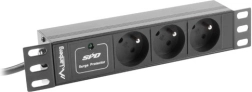 Rackova napajalna letev PDU 10" 1U, 3x FR vtičnica, 2 m, 16 A, 230 V, črna