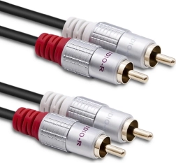 Povezovalni avdio kabel 2×RCA moški – 2×RCA moški 3 m črn QOLTEC