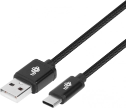 Tekstilni kabel USB-A na USB-C 1,5 m črn