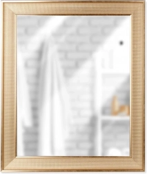 Zlato stensko ogledalo, pravokotno 49,5 × 59,5 cm