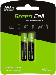 Polnilne baterije AAA HR03 950 mAh GREEN CELL 2 kosa