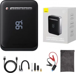 Zagonska powerbanka in kompresor 2v1 Baseus Super Energy, 8000 mAh, 1000 A (črna)