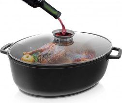 Granitni ovalni pekač s pokrovom 12 l ORION Grande