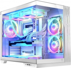 Računalniško ohišje VOLCANO Panorama Apex ARGB, 7× ARGB ventilatorjev, belo