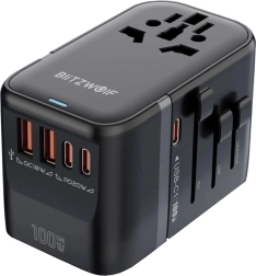 Univerzalni potovalni adapter BLITZWOLF BW-TA2 z GaN 100 W in hitrim polnjenjem USB-C/USB-A