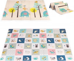 Dvostranska penasta igralna podloga 200 × 150 cm z abecedo in merilom rasti ECOTOYS