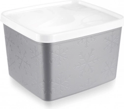 Siv plastičen škatla za živila z pokrovom 1,1 l