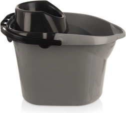 Sivo vedro za mop 12 l z ožemalnikom