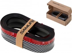 Univerzalni gumijasti spojler za odbijač s karbonskim vzorcem 2,5 m – črna