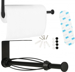 Črni nosilec za kuhinjske papirnate brisače