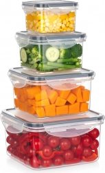 Set zrakotesnih posod za živila z tesnilom, 4 kosi