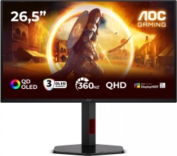 Igralni monitor 26,5" QD‑OLED 360 Hz s pivotom in HDMI/DP