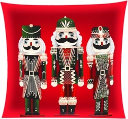 Plišasta prevleka za blazino 40 × 40 cm z motivom NUTCRACKER – Hrestač
