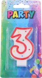 Zabavna svečka številka 3 rdeča