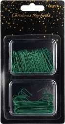 Zeleni kavlji za božične okraske 3,5 in 6 cm, 150 kos