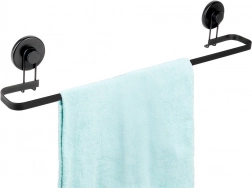 Kovinski črni nosilec za brisače s priseski 60 cm