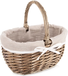 Pleteni piknik koš iz vrbja s tekstilno podlogo 32,5 × 24 × 32 cm