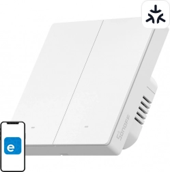 Sonoff M5 Matter pametno stensko stikalo, 2-kanalno, 86 mm, belo