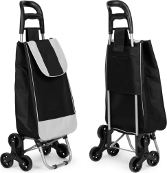 Nakupovalni voziček ModernHome, črn, 25l torba, 6 koles, kovinski okvir