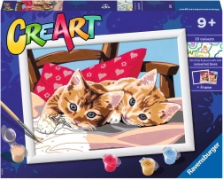 Ravensburger CreArt slikanje po številkah – dve carti muckini (24 × 18 cm)