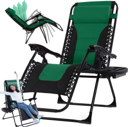 Zložljiv vrtni ležalnik Gravity s stransko mizico