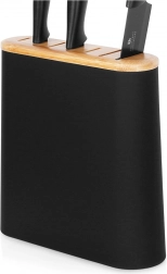 črn blok za nože z bambusovimi predali