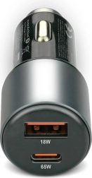 Avtopolnilnik 83 W z USB‑C PD in USB‑A QC3.0, črn