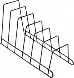 Kovinsko stojalo za pokrovke in krožnike, črno, 34,5 × 14 × 19 cm