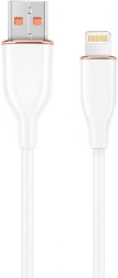 USB-A na 8‑pin silikonski kabel za polnjenje in prenos podatkov, bel