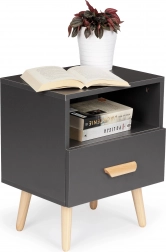 Nočna omarica z predalom ModernHome, siva