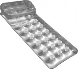 Napenljiva plažna blazina z naslonom za hrbet, srebrna