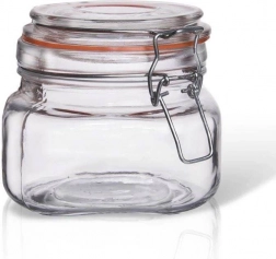 Steklen kozarec za vlaganje s sponko 500 ml