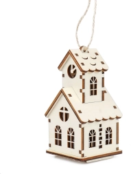 Čar lesa srednja hišica – cerkvica z zvoničkom in LED svečko