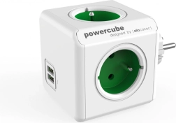 Razdelilnik vtičnic PowerCube Original USB zelen