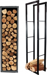 Jekleno stojalo za kamin drva 150 cm – sodoben ozek regal z veliko kapaciteto