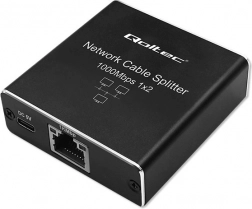 Mini mrežni razdelilnik/stikalo RJ45 1×2, 1 Gbps, USB‑C, aluminijasto ohišje